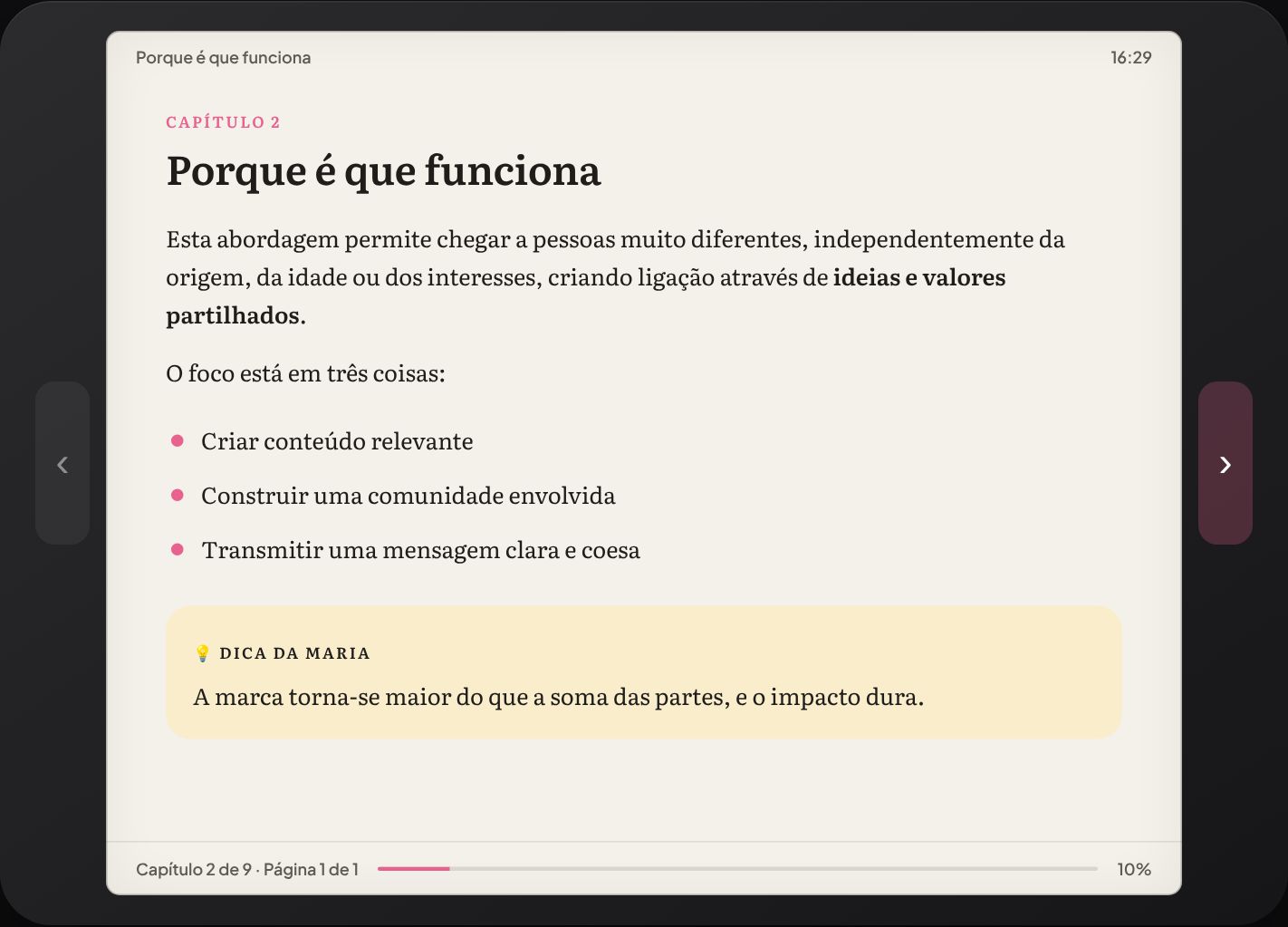 Página de Jornada Faceless na Área de Aluno