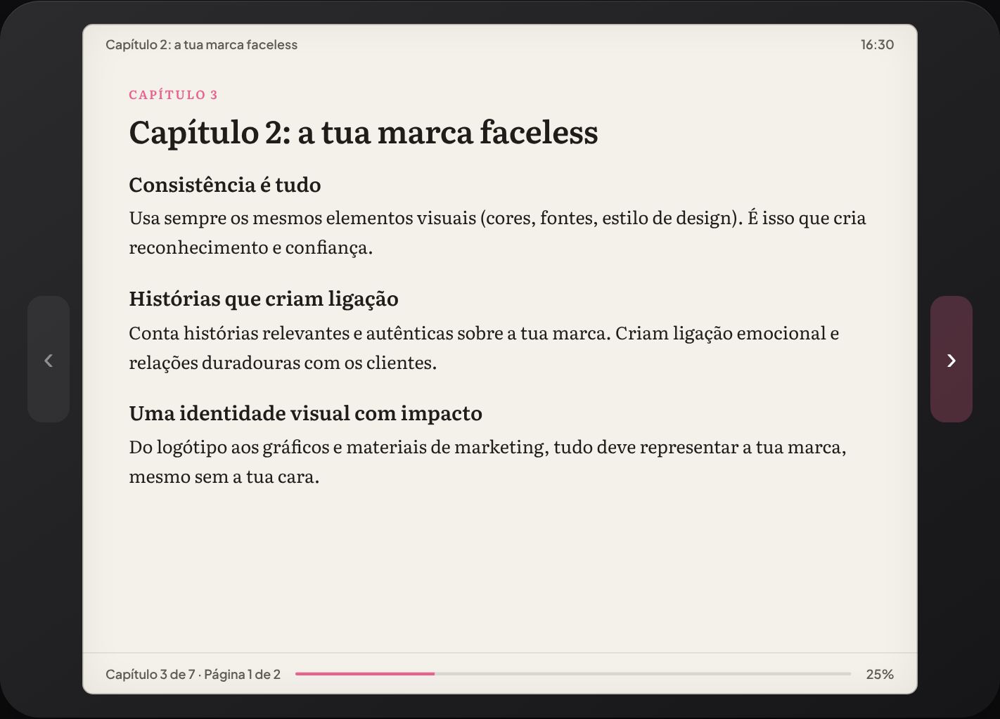 Página de Manual de Marketing Digital na Área de Aluno