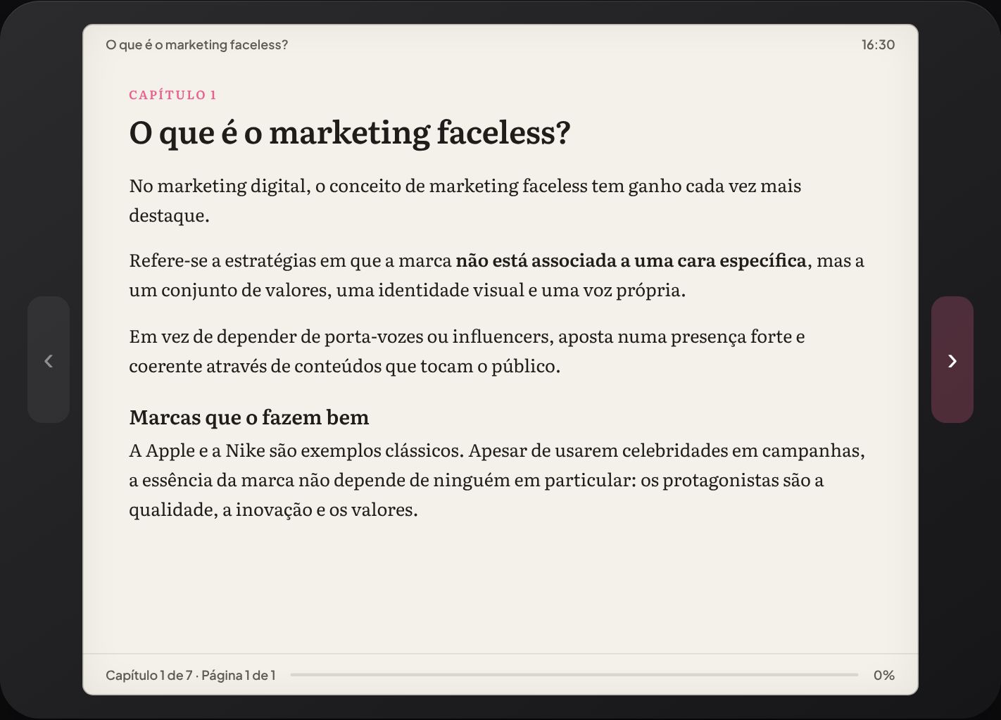Página de A Importância do Storytelling na Área de Aluno