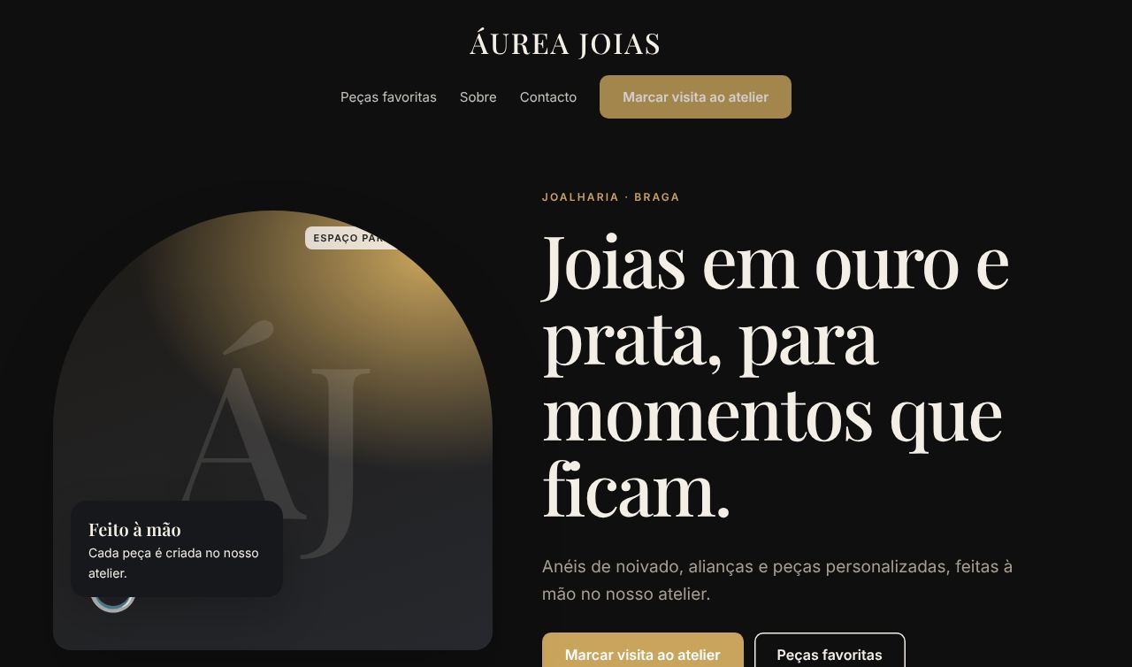 Exemplo de site: Áurea Joias