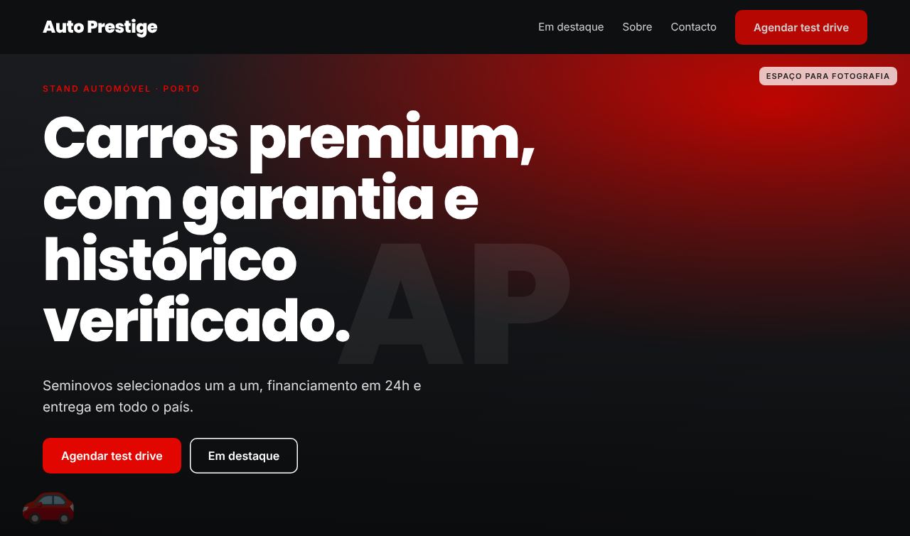 Exemplo de site: Auto Prestige